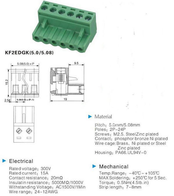 5pin-Terminal-Plug-Type-300V-508mm-Pitch-Connector-Screw-Terminal-Block-1121570