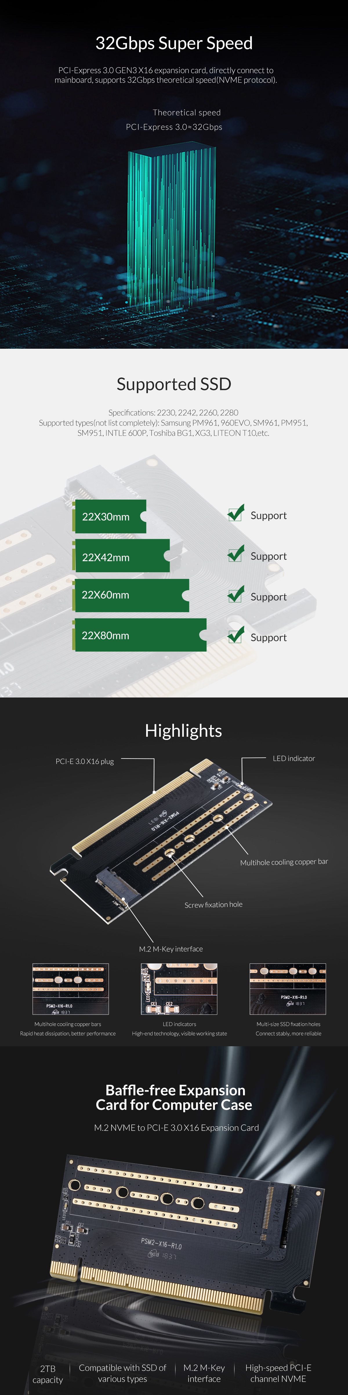 ORICO-PSM2-X16-M2-NVME-to-PCI-E-30-X16-Expansion-Card-High-Speed-32Gbps-Drive-Free-M-key-PCI-Express-1667078