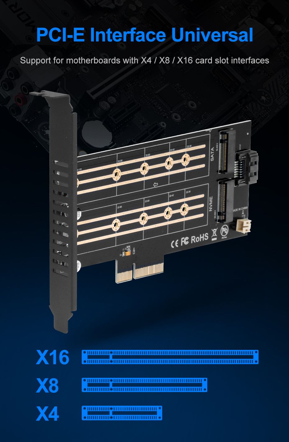 Rocketek-EC03-M2-Hard-Disk-Adapter-Expansion-Card-PCI-E-X4-30-M2-SSD-SATANVME-Protocol-NGFF-M-keyB-k-1650408