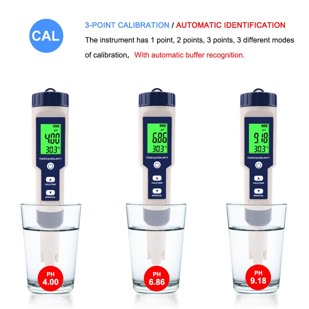 EZ-9909A-5-in-1-TDSECPHSalinityTemperature-Meter-Digital-Water-Quality-Monitor-Tester-for-Pools-Drin-1722754