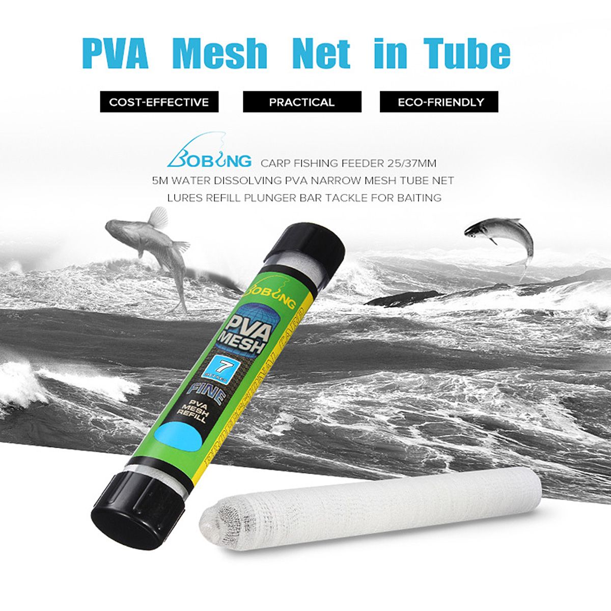 152537mm-Width-PVA-Wide-Wire-Mesh-Coarse-Fishing-Baits-Bag-Stocking-Plunger-Stick-Tube-7m-Length-1298089
