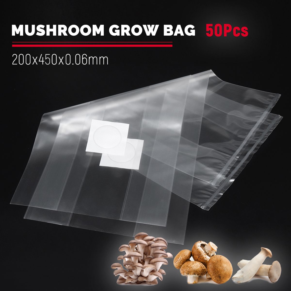 50Pcs-200x450x006mm-PVC-Mushroom-Grow-Seedling-Bags-Substrate-High-Temp-Pre-Sealable-1310069