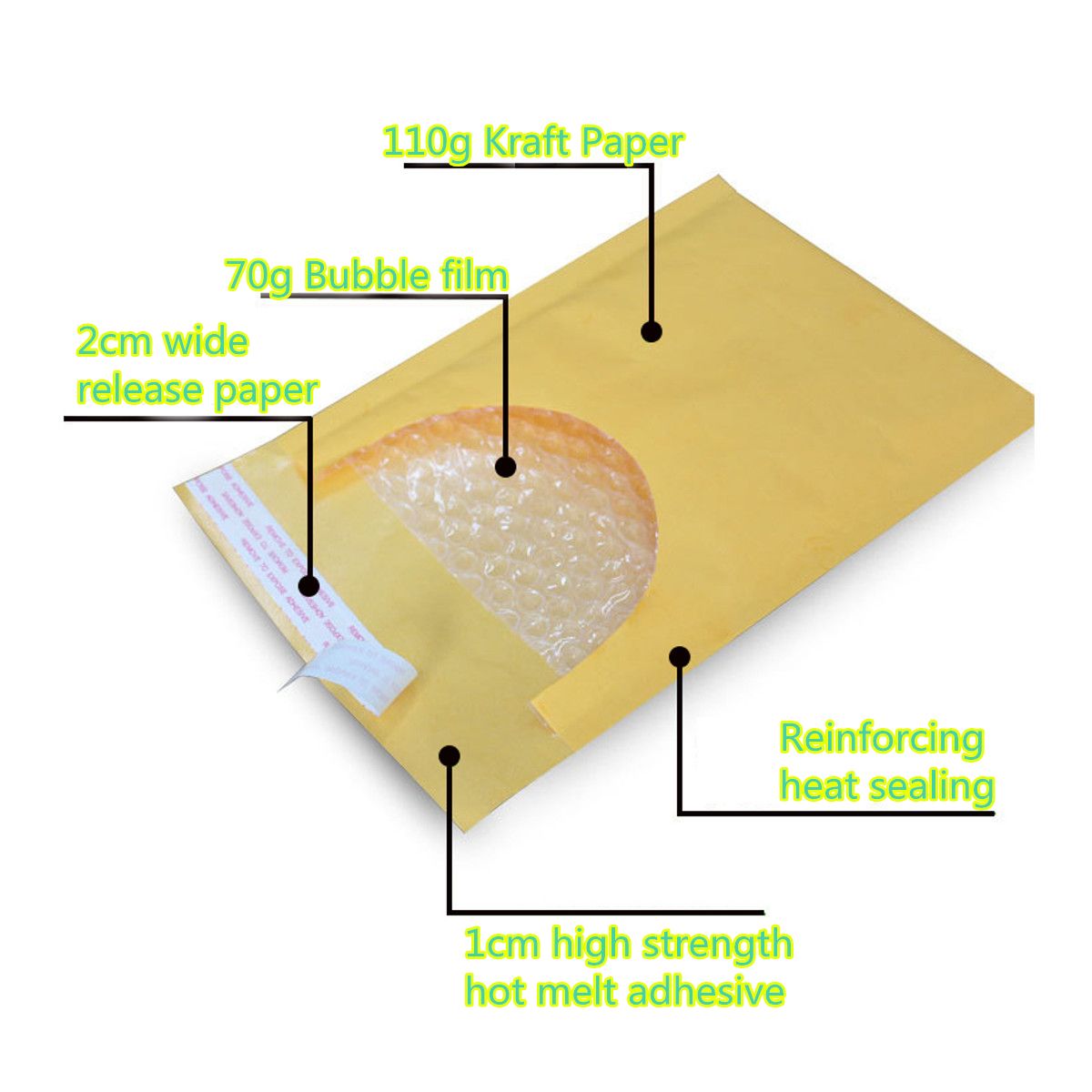 50Pcs-Kraft-Paper-Bubble-Mailers-Padded-Envelopes-Self-Seal-Shipping-Bags-Lot-Yellow-1419541