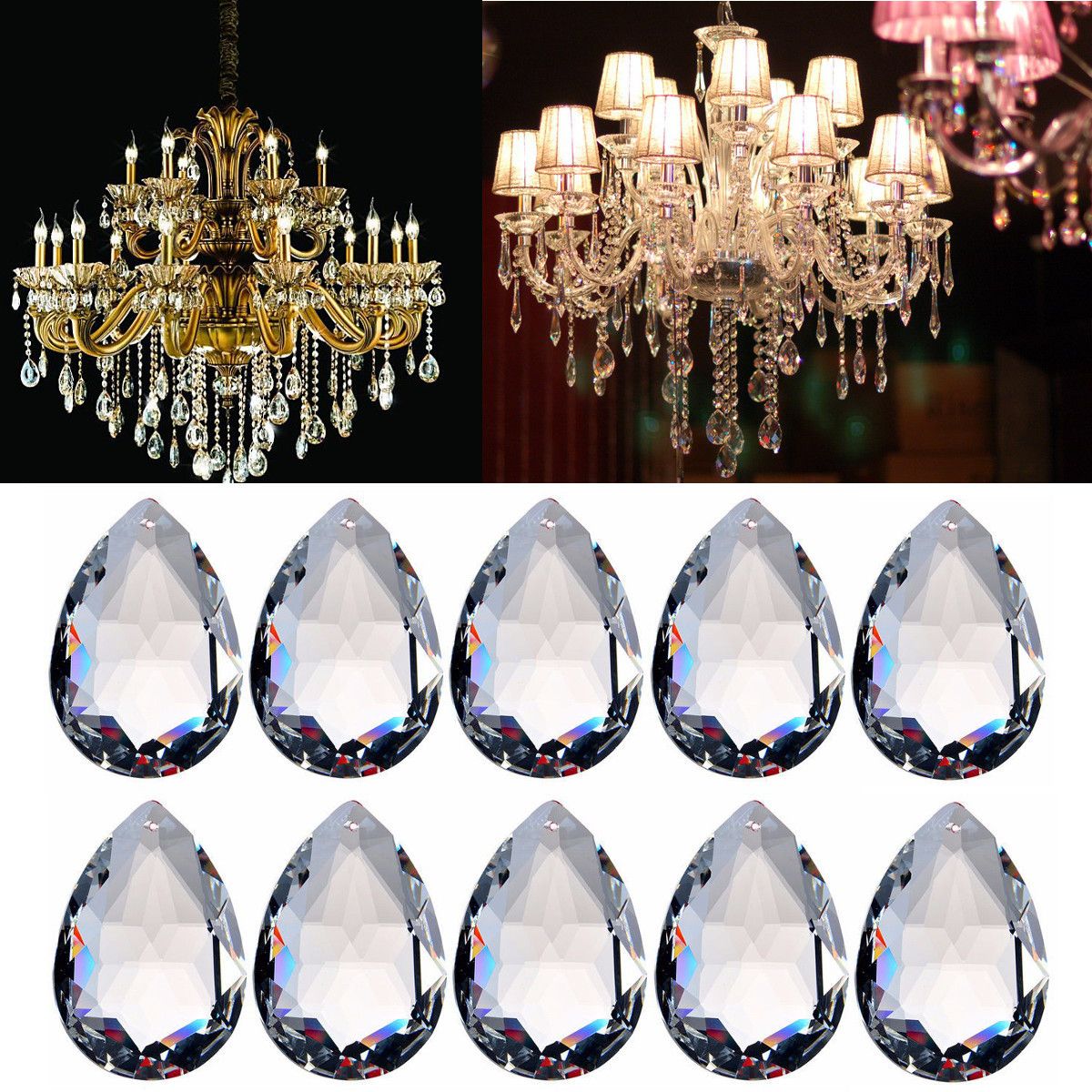 10PCS-Clear-Chandelier-Glass-Crystal-Lighting-Prisms-Hanging-Drops-Pendants-38MM-1105403