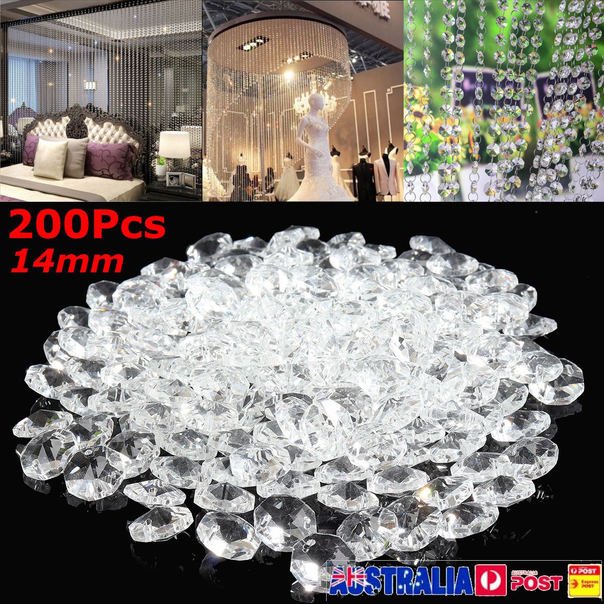 200PCS-14MM-Diameter-Clear-Crystal-Glass-Chandelier-Part-Prisms-Octagonal-LED-Light-Beads-Decor-1635122