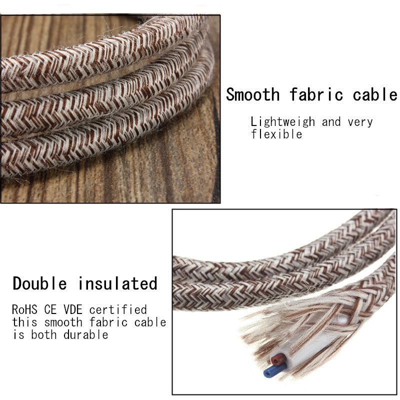 3M-2-Cord-Color-Vintage-Twist-Braided-Fabric-Light-Cable-Electric-Wire-1069143