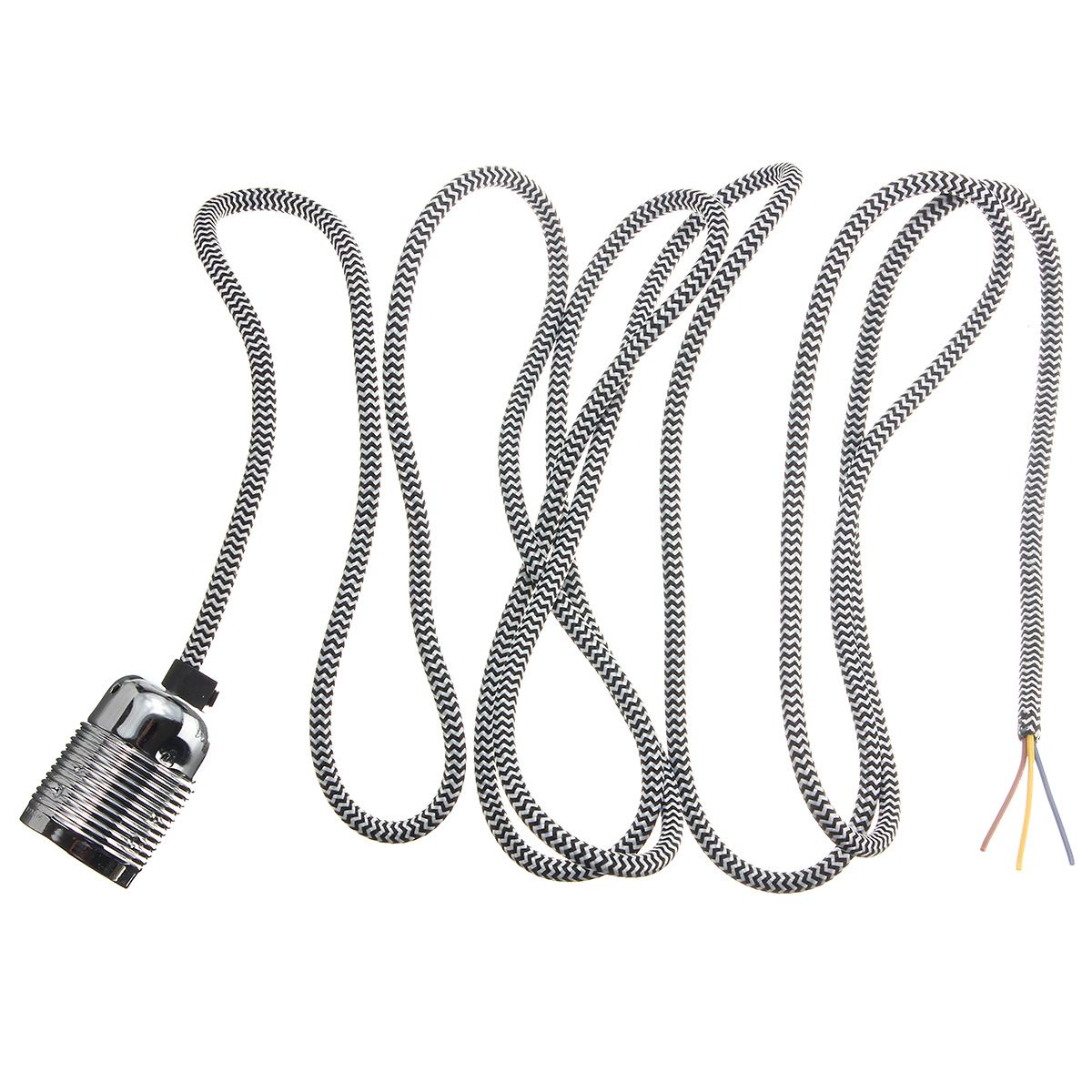 4M-Wire-Vintage-Fabric-Flex-Cable-E27-Bulb-Adapter-Lamp-Holder-Socket-Pendant-Light-1428716
