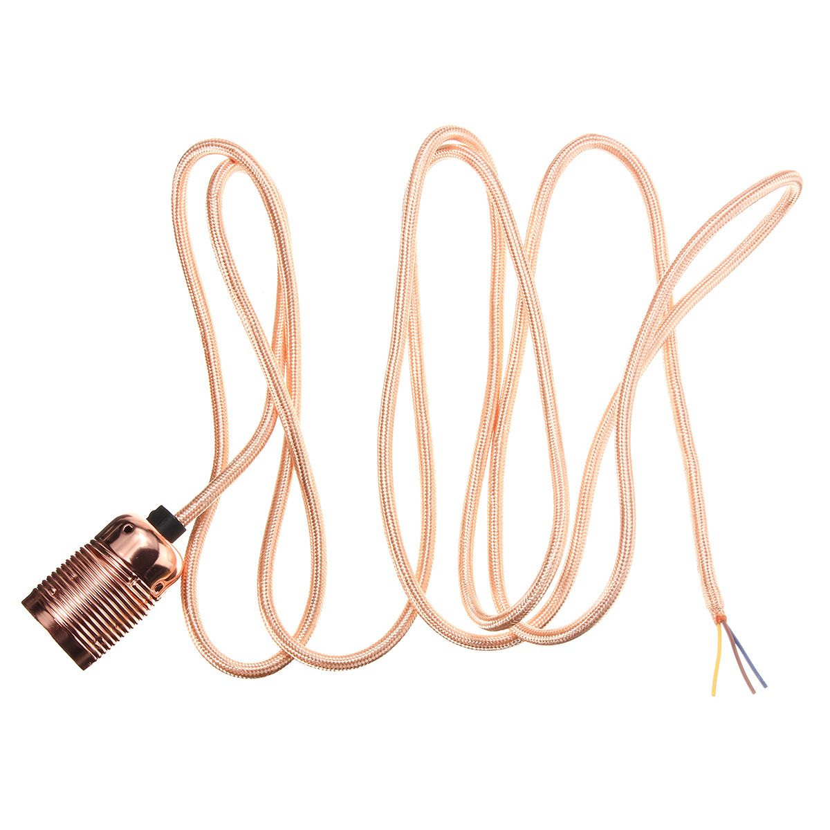 4M-Wire-Vintage-Fabric-Flex-Cable-E27-Bulb-Adapter-Lamp-Holder-Socket-Pendant-Light-1428716