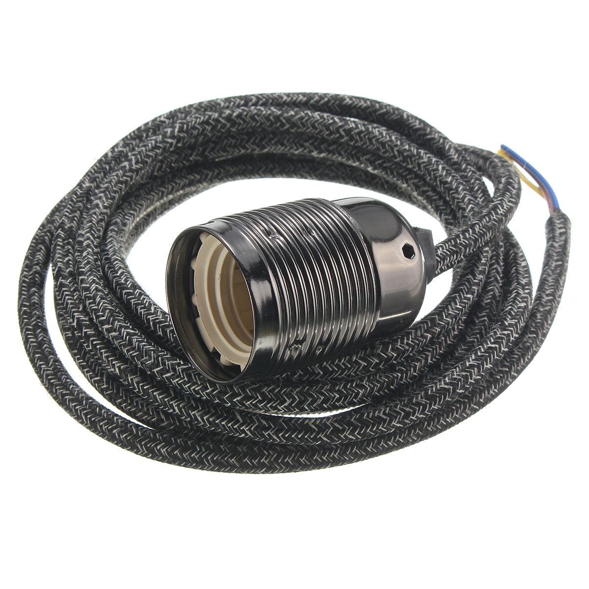 4M-Wire-Vintage-Fabric-Flex-Cable-E27-Bulb-Adapter-Lamp-Holder-Socket-Pendant-Light-1428716