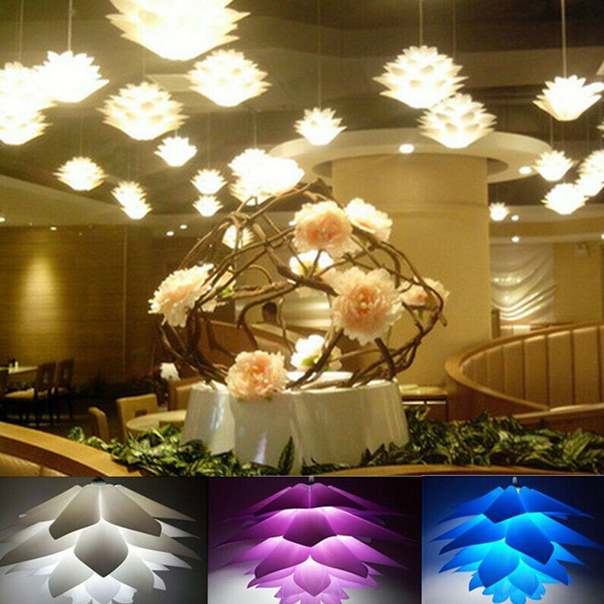 7-Colors-DIY-Lotus-Chandelier-Shape-Ceiling-Pendant-Light-Lampshade-Home-Decor-1720633