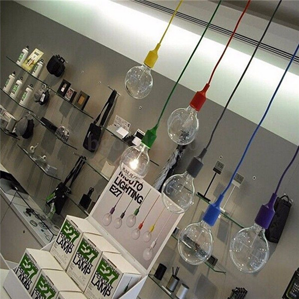 Colorful-E27E26-Silicone-Ceiling-Lamp-Holder-Light-Socket-Customize-Rope-Cord-1035820