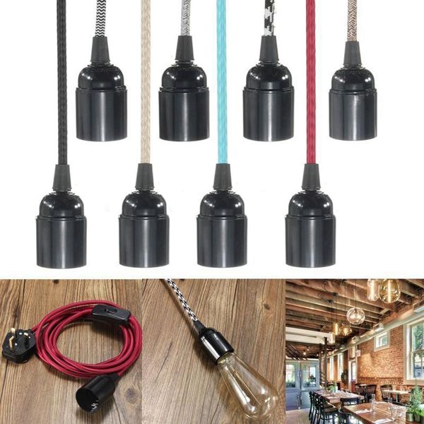 E27-3M-Fabric-Cable-UK-Plug-In-Pendant-Lamp-Light-Set-Fitting-Vintage-Bulb-Holder-Socket-1046616
