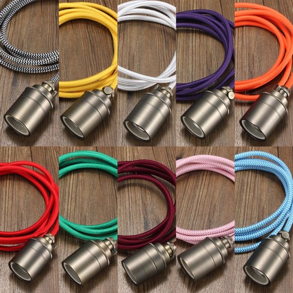E27E26-2M-Vintage-Fabric-Cable-Pendant-Light-Filament-Lamp-Bulb-Holder-Socket-1058314