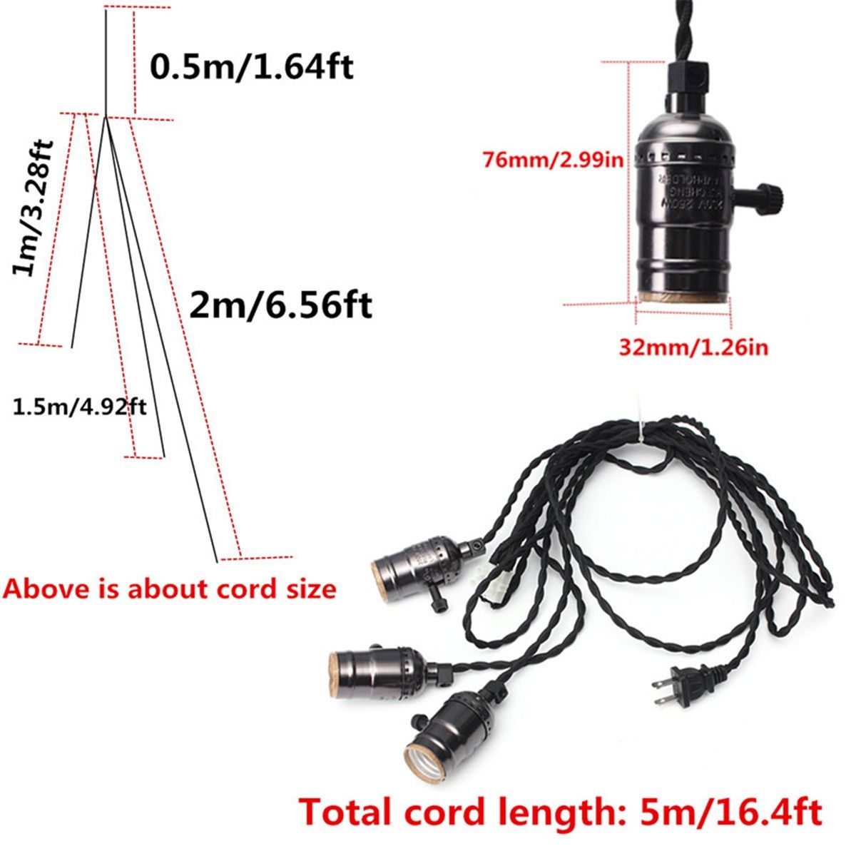 Kingso-E27-E26-Edison-Socket-Vintage-Style-Pendant-Light-Cord-Dimmer-With-Lamp-Switch-AC-110-220V-1040132