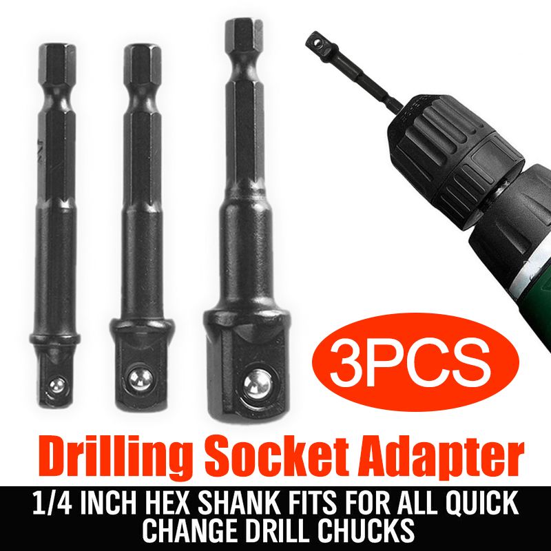 3pcs-6573mm-14-Inch-Socket-Adapter-Impact-Hex-Shank-Drill-Bit-Power-Extension-Bar-1629506