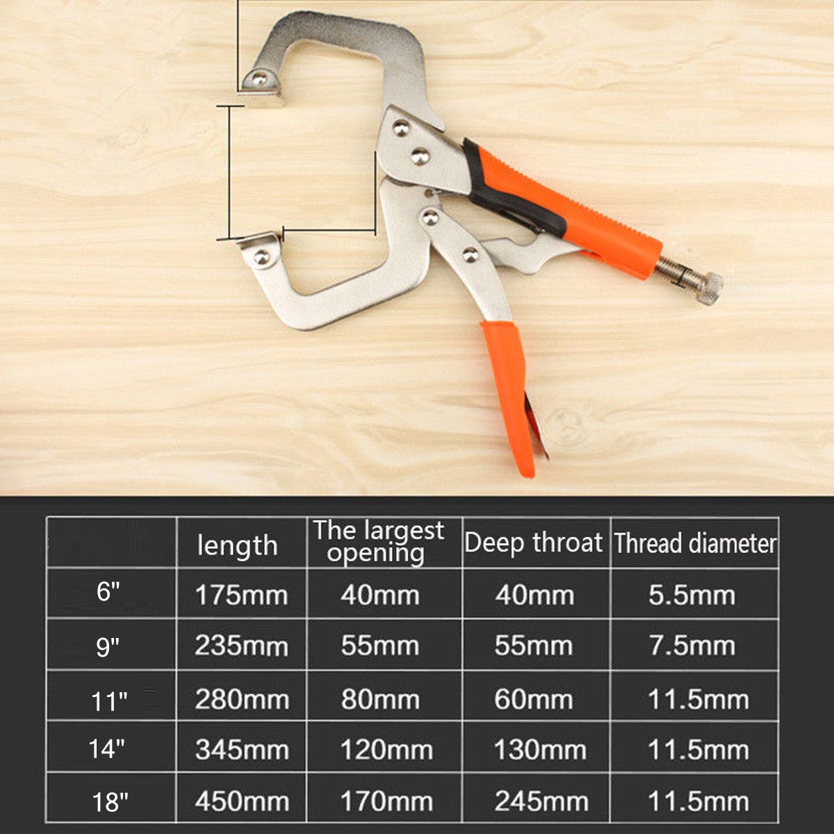 69111418inch-Alloy-Steel-C-Bracket-Vise-Grip-Welding-Quick-Pliers-Hand-Tool-1260840