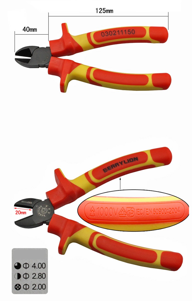 BERRYLION-6Inch-150mm-Cutting-Pliers-VDE-Insulated-Diagonal-Wire-Cutters-CR-V-With-TPE-Handle-Electr-1229021