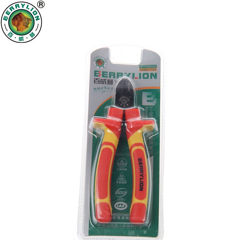 BERRYLION-6Inch-150mm-Cutting-Pliers-VDE-Insulated-Diagonal-Wire-Cutters-CR-V-With-TPE-Handle-Electr-1229021
