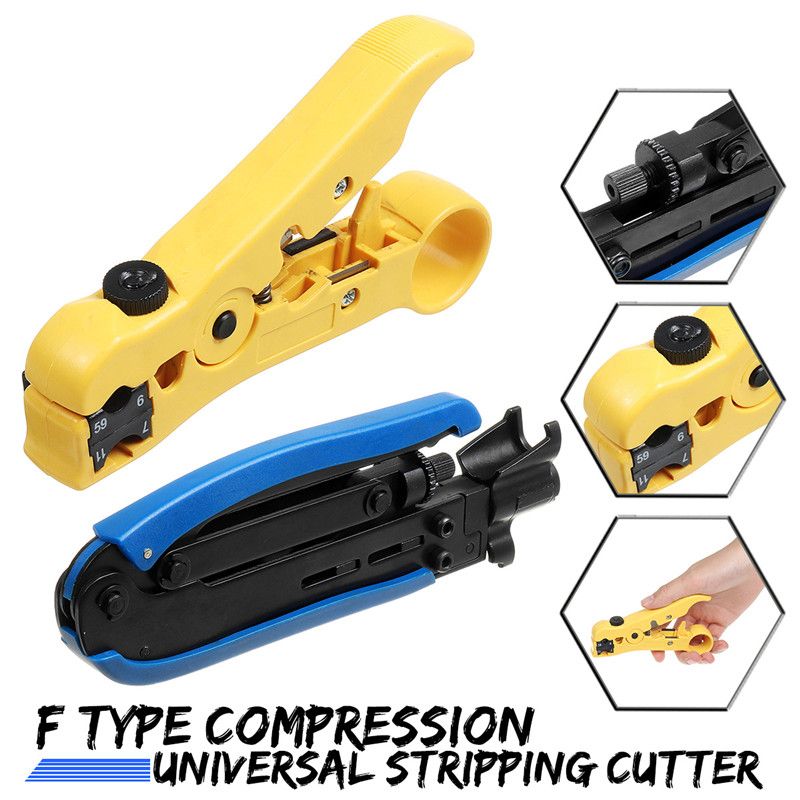 Compression-Tool-F-RG7-RG6-RG11-Connector-Cable-Coax-Coaxial-Crimper-Stripper-Plier-1448087