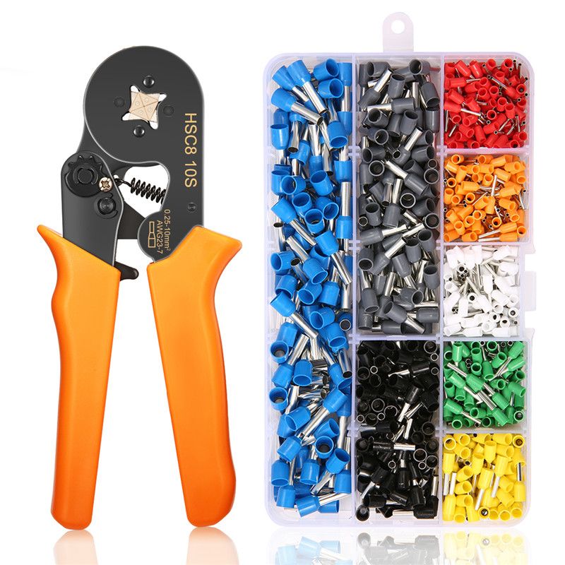 DANIU-23AWG-to-10AWG-Self-Adjusting-Ratcheting-Ferrule-Crimper-Plier-Tool-with-800pcs-Connector-Term-1315299