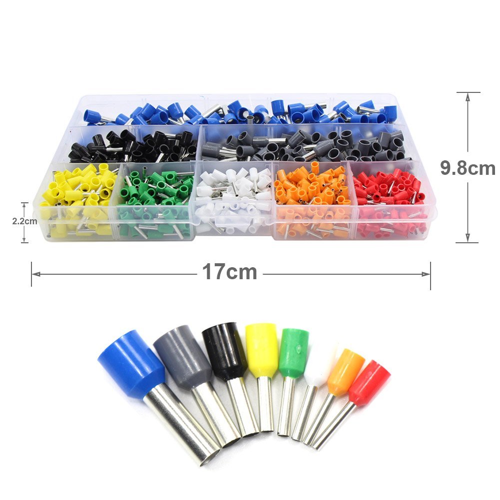 DANIU-23AWG-to-10AWG-Self-Adjusting-Ratcheting-Ferrule-Crimper-Plier-Tool-with-800pcs-Connector-Term-1315299