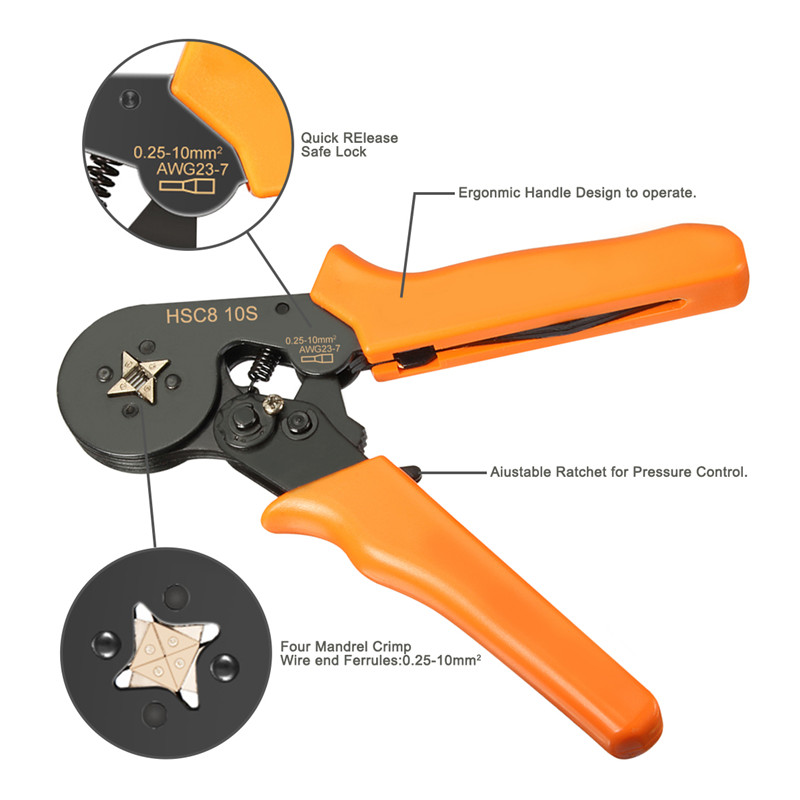 DANIU-23AWG-to-10AWG-Self-Adjusting-Ratcheting-Ferrule-Crimper-Plier-Tool-with-800pcs-Connector-Term-1315299