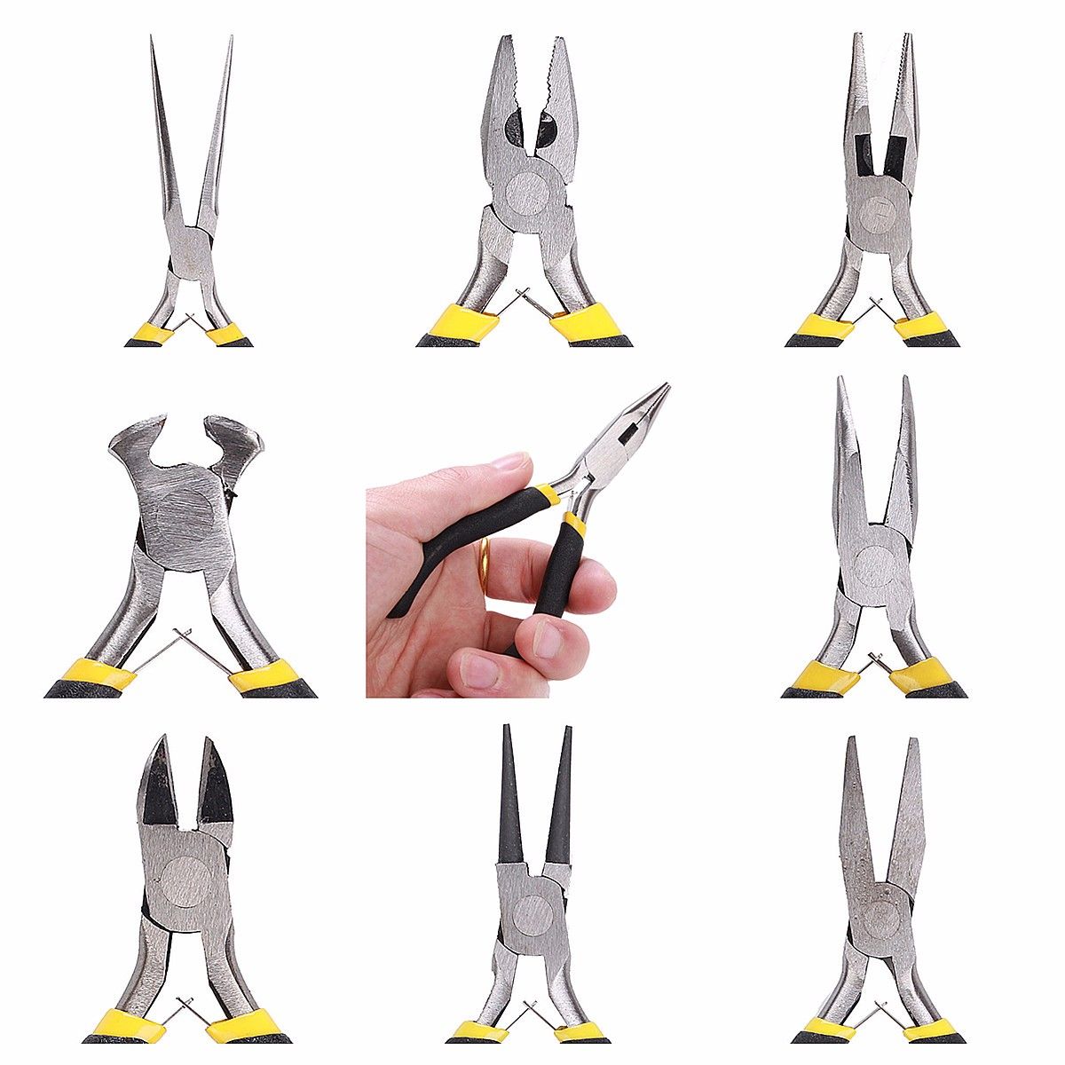 DANIU-8Pcs-Round-Beading-Nose-Pliers-Wire-Side-Cutters-Pliers-Tools-Set-1042930