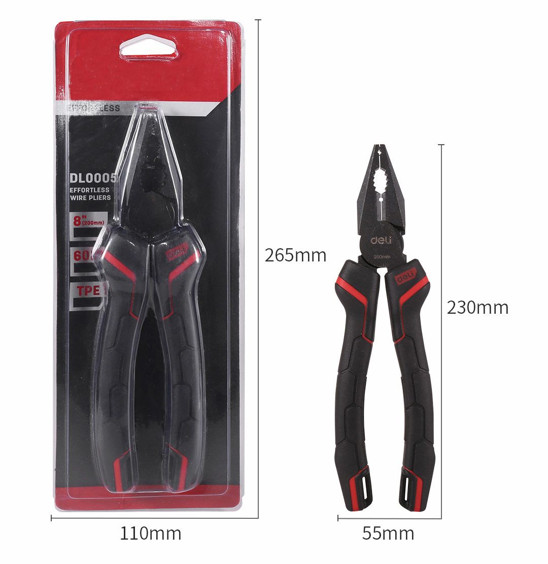 DeLi-DL0104-Wire-Pliers-Black-Red-Wire-Stripper-Plier-Decrustation-Pliers-Wire-and-Cable-Stripping-C-1551987