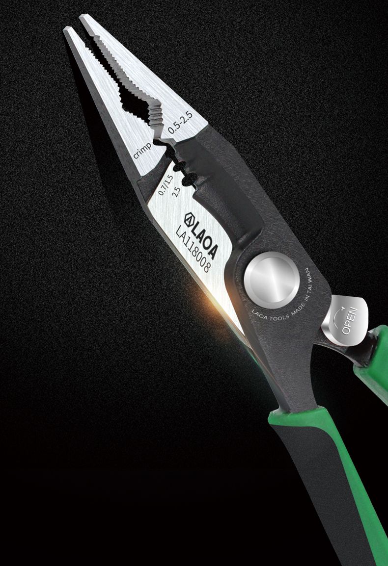 LAOA-8inch-Crimping-Tools-Needle-nose-Pliers-Multitool-Nippers-Cable-Wire-Stripper-Aalicate-Long-Nos-1767859