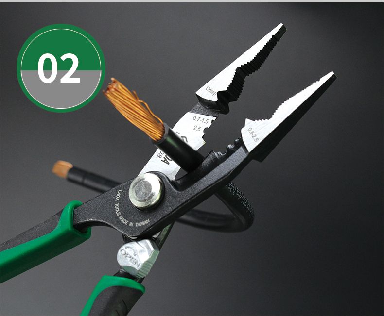 LAOA-8inch-Crimping-Tools-Needle-nose-Pliers-Multitool-Nippers-Cable-Wire-Stripper-Aalicate-Long-Nos-1767859