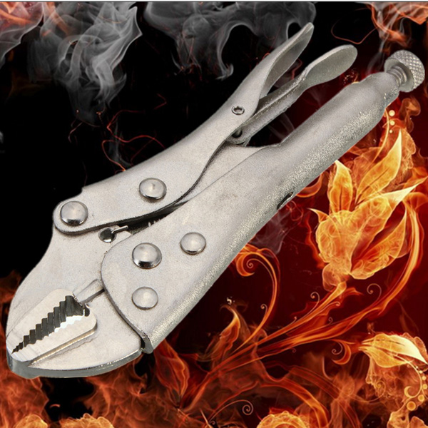Metal-Curved-Jaw-Vice-Grip-Locking-Vice-Mole-Grip-Plier-Clamp-Wrench-Silver-987947