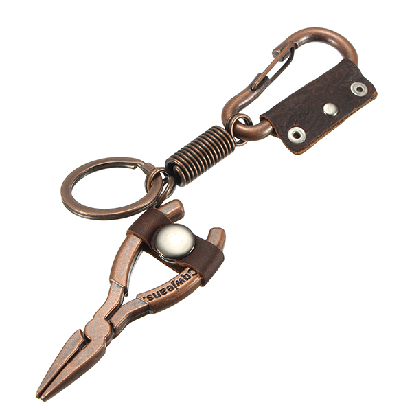 Metal-Key-Carabiner-Key-Holder-Mini-Shape-Buckle-Ring-Keychain-Leather-With-Pliers-1138256