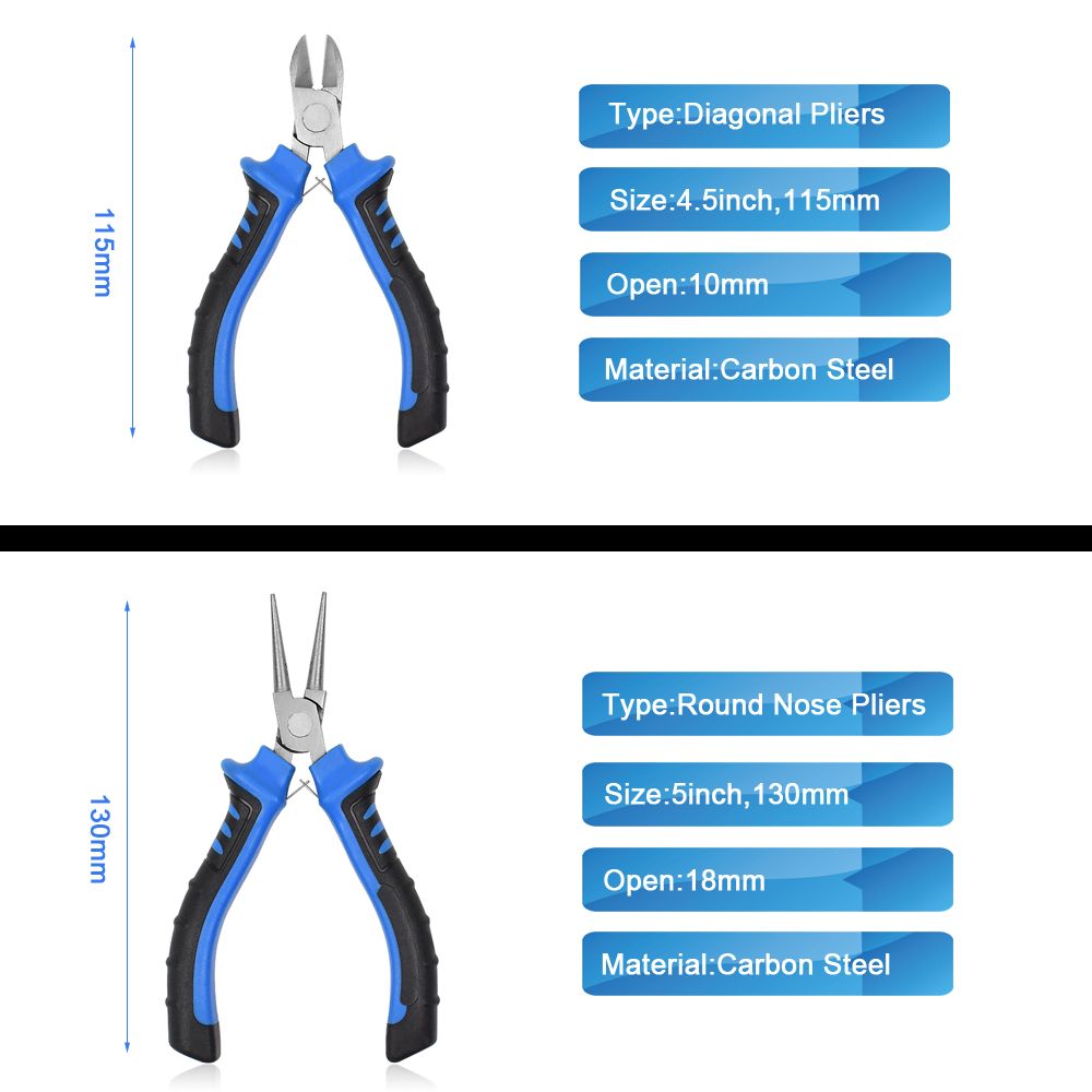 NEWACALOX-8Pcs-45inch-Precision-Pliers-Set-Mini-Pliers-Diagnoal-Pliers-Wire-Cutting-Long-Nose-Pliers-1627049