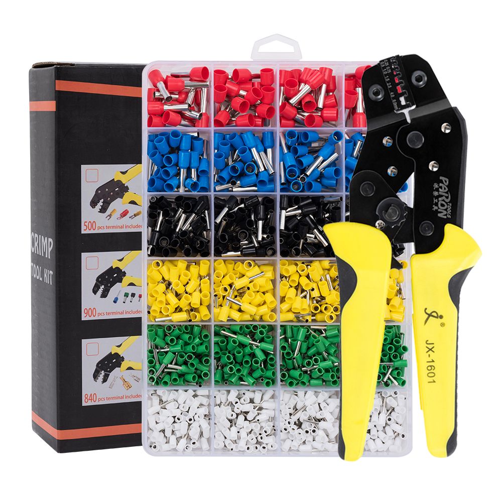 PARON-JX-1601-06T-AWG20-10-Crimper-Plier-Wire-Crimper-Tools-Kit-Ratchet-Plier-Hand-Tools-with-1200Pc-1585248