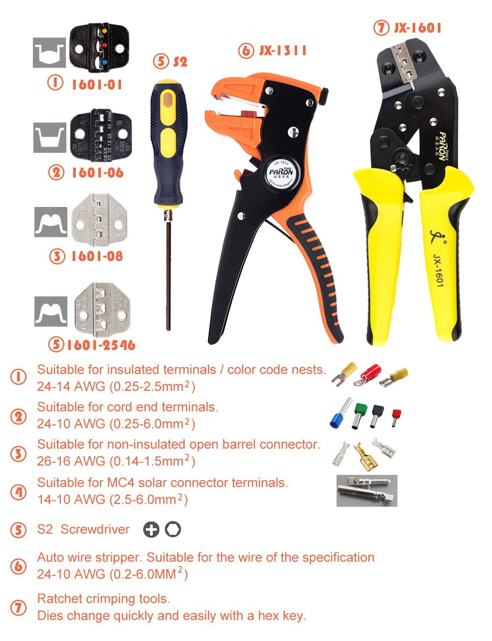 PARON-Jx-d4311-Multi-functional-Four-in-one-Wire-Pressing-Set-Terminals-Pliers-Kit-Easy-Carrying-1661699