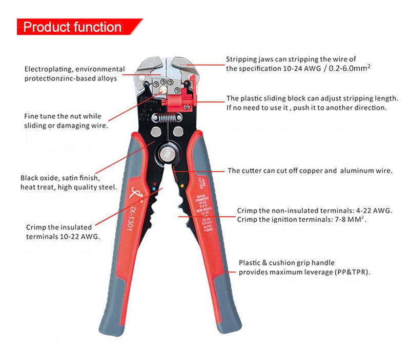 Paronreg-JX-1301-Multifunctional-Wire-Strippers-Terminals-Crimping-Tool-Pliers-Orange-1125491