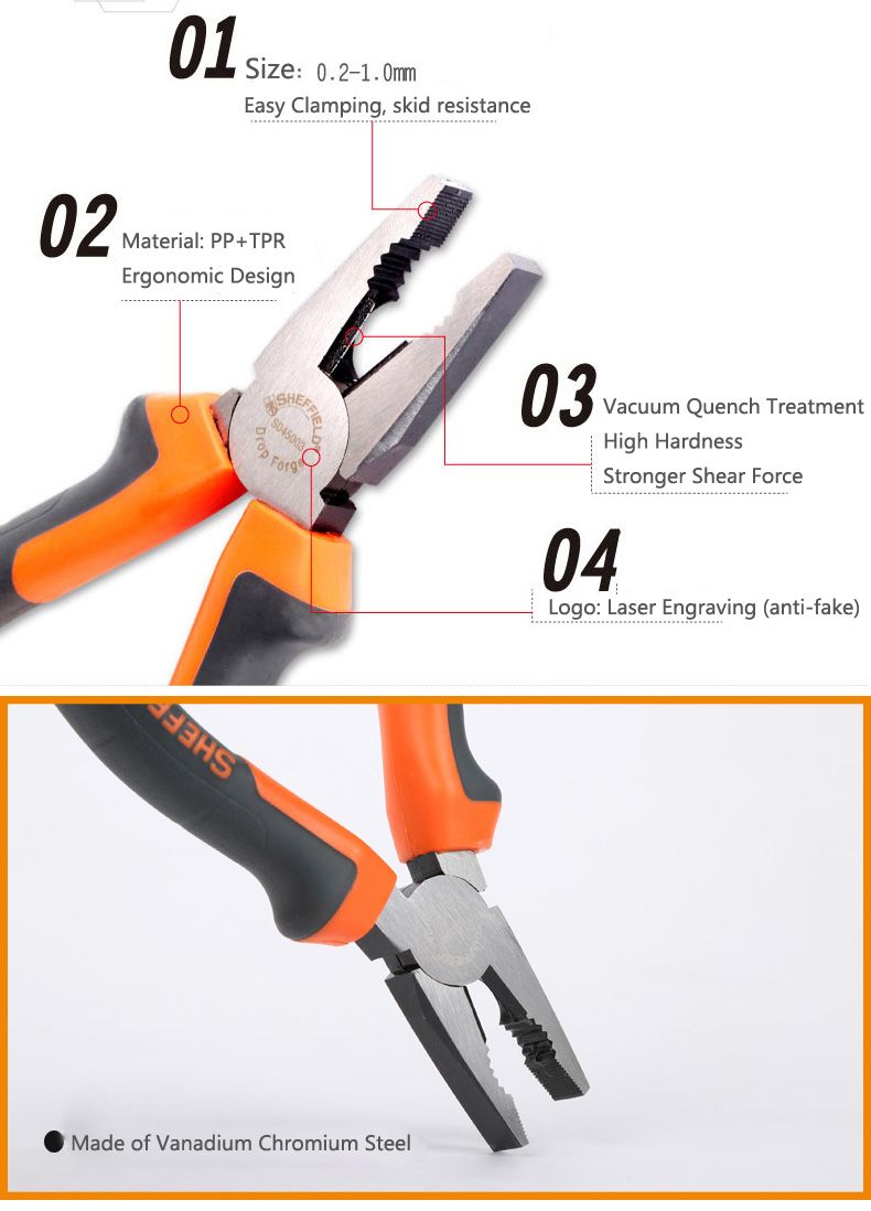 SHEFFIELD-S045001-6-Inch-Multifunctional-Wire-Cutting-Plier-Flat-Nose-Pliers-Electrician-Hand-Tools-1201284