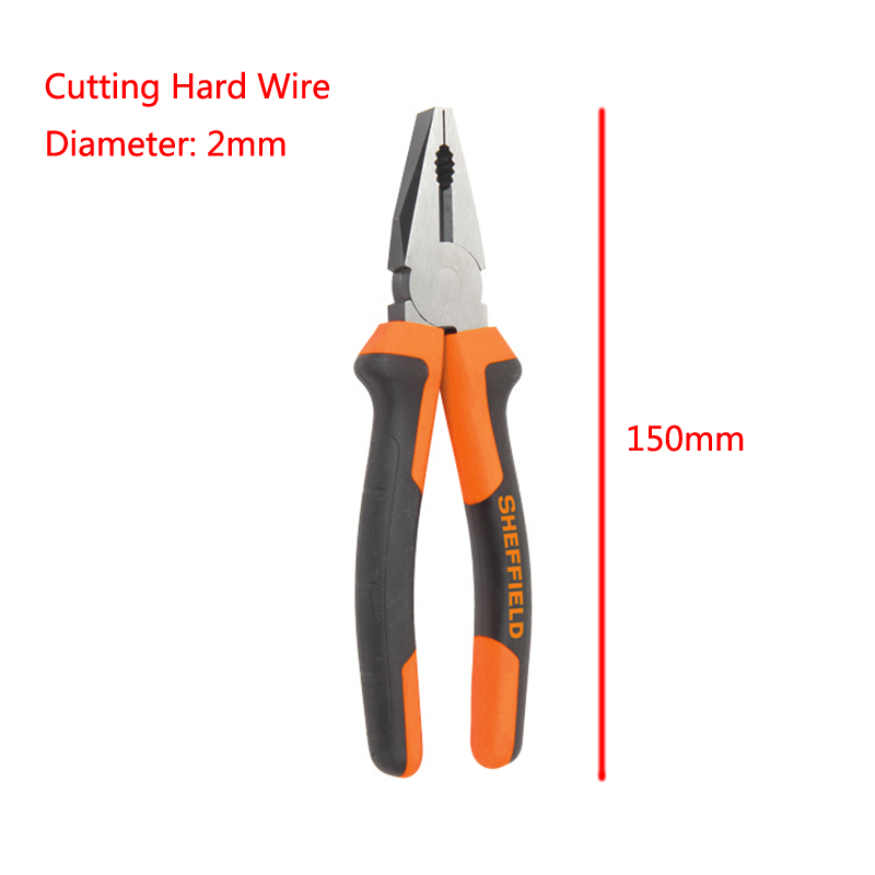 SHEFFIELD-S045001-6-Inch-Multifunctional-Wire-Cutting-Plier-Flat-Nose-Pliers-Electrician-Hand-Tools-1201284