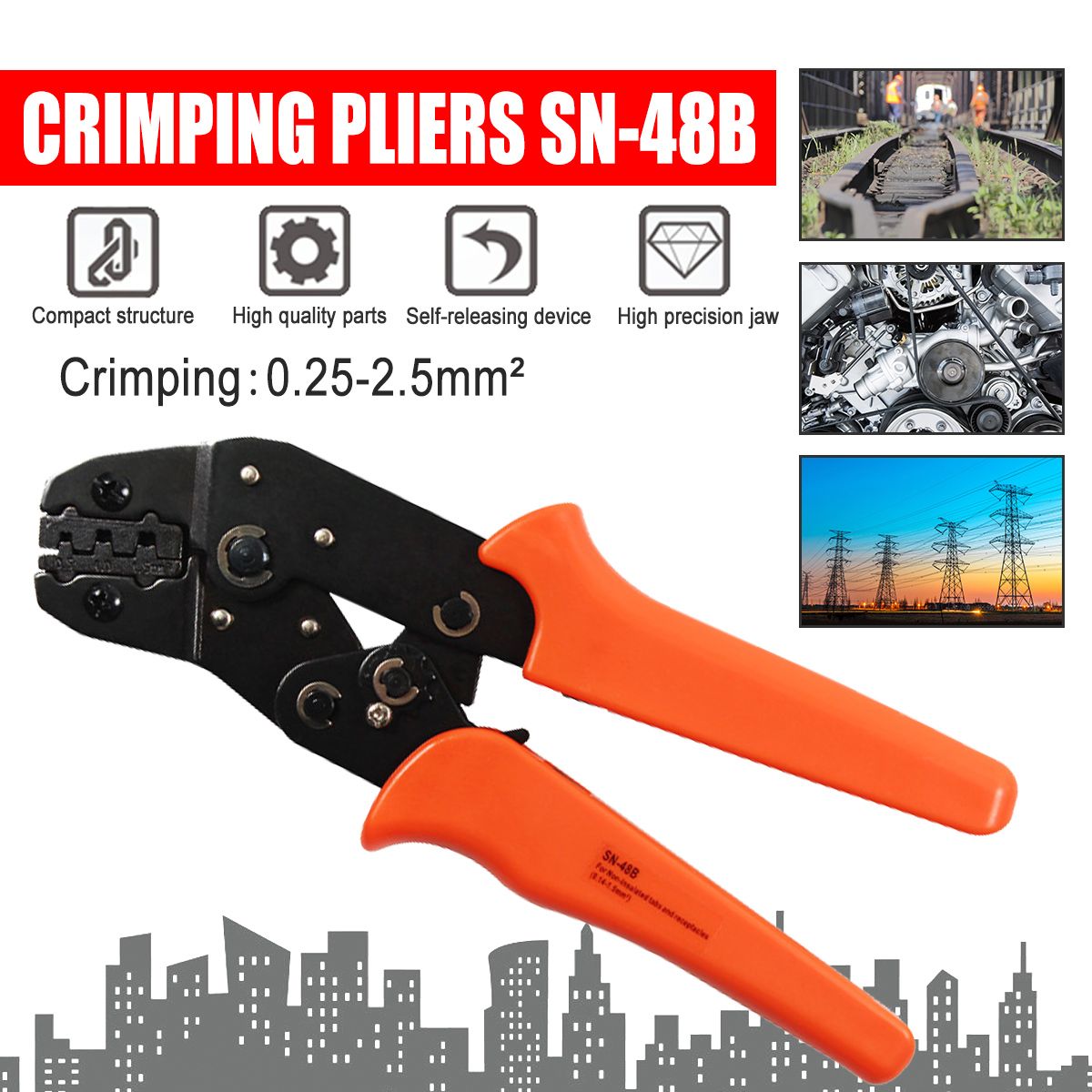 SN-48B-Plug-Spring-Terminals-05-15mmsup2-Crimping-Pliers-Precision-Jaw-Crimping-1742724