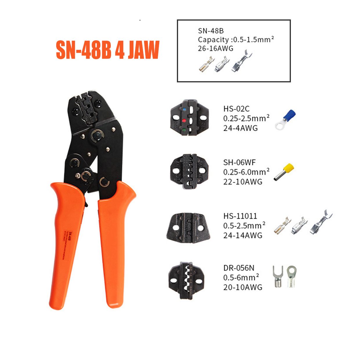 SN-48B-Plug-Spring-Terminals-05-15mmsup2-Crimping-Pliers-Precisions-Jaw-Crimping-1742721