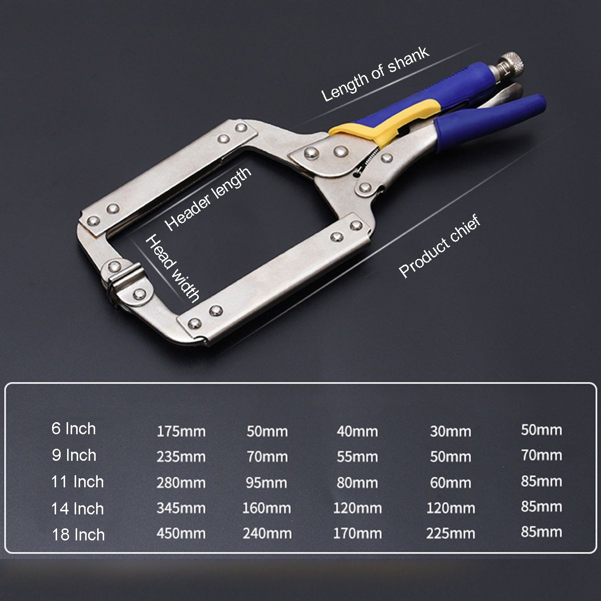 Steel-C-Type-Pliers-Locking-Clamp-Tool-Set-6-9-11-14-18-Inch-Face-Clamp-Hand-Tools-1550137