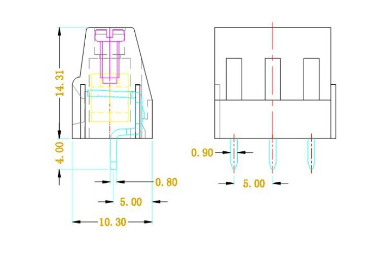 Excellwayreg-DR22-10pcs-50mm-23-Pin-PCB-Screw-Terminal-Block-Connectors-951453