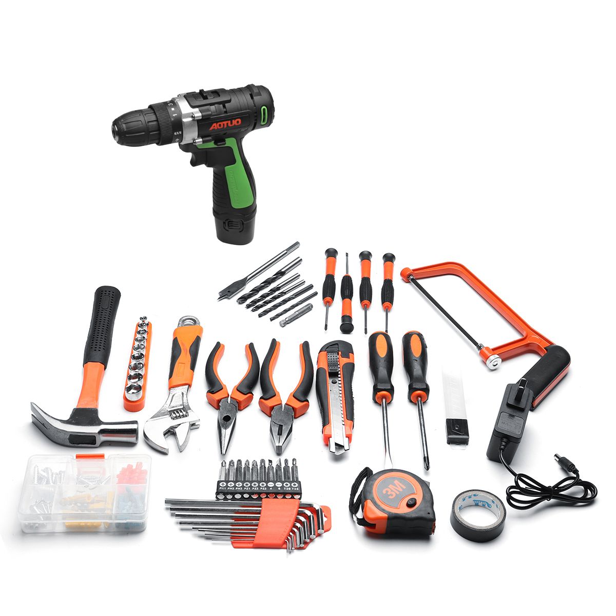 105Pcs-12V-Electric-Screwdriver-Drill-151-Gear-Double-Speed-LED-Rechargeable-with-Lithium-Battery-1522118