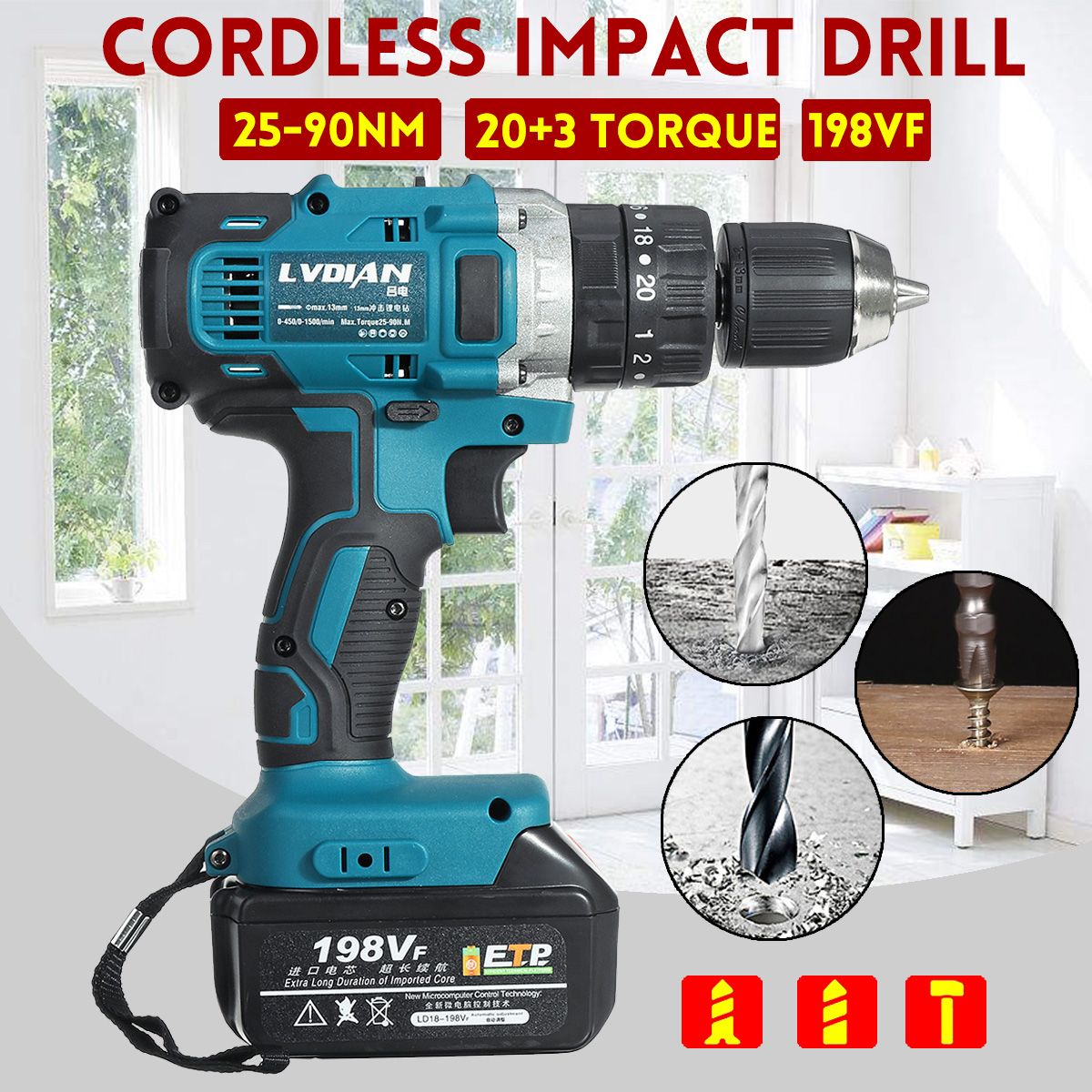 110-240V-198VF-203-Torque-Cordless-Impact-Electric-Drill-Flat-Drill-Hammer-Screwdriver-3-in-1-1612524