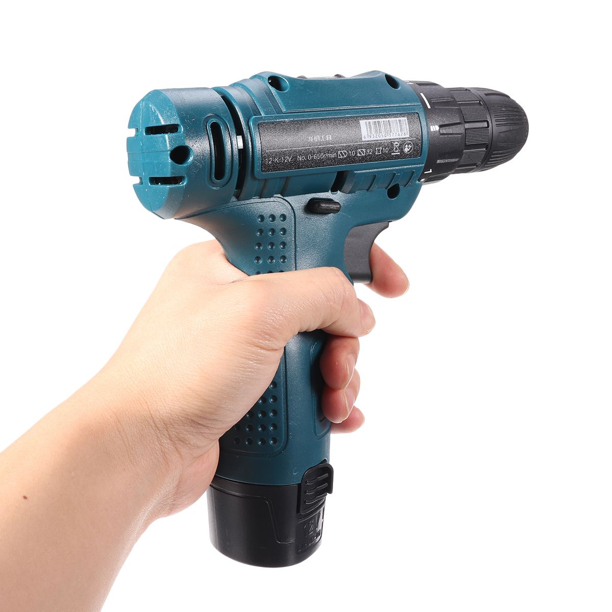 12V-1350RMP-Cordless-Drill-Driver-38-Keyless-Chuck-Impact-Drill-Set-Wall-Brick-Wood-Metal-Drilling-T-1752207