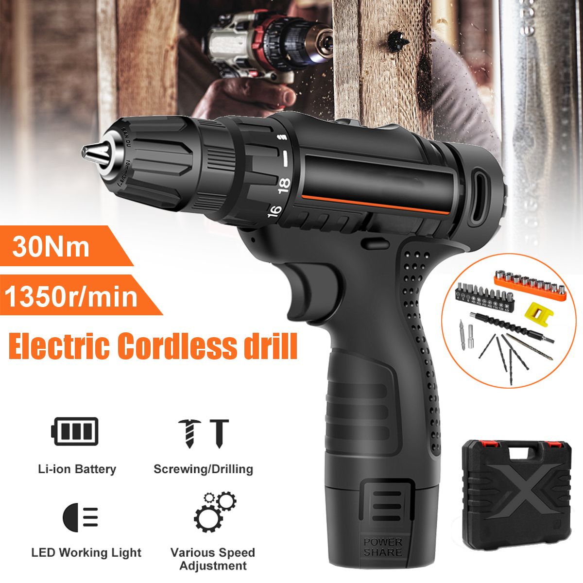 12V-38-30Nm-Electric-Cordless-Drill-Driver-2-Speeds-LED-Electric-Screwdriver-W-Battery-1761116