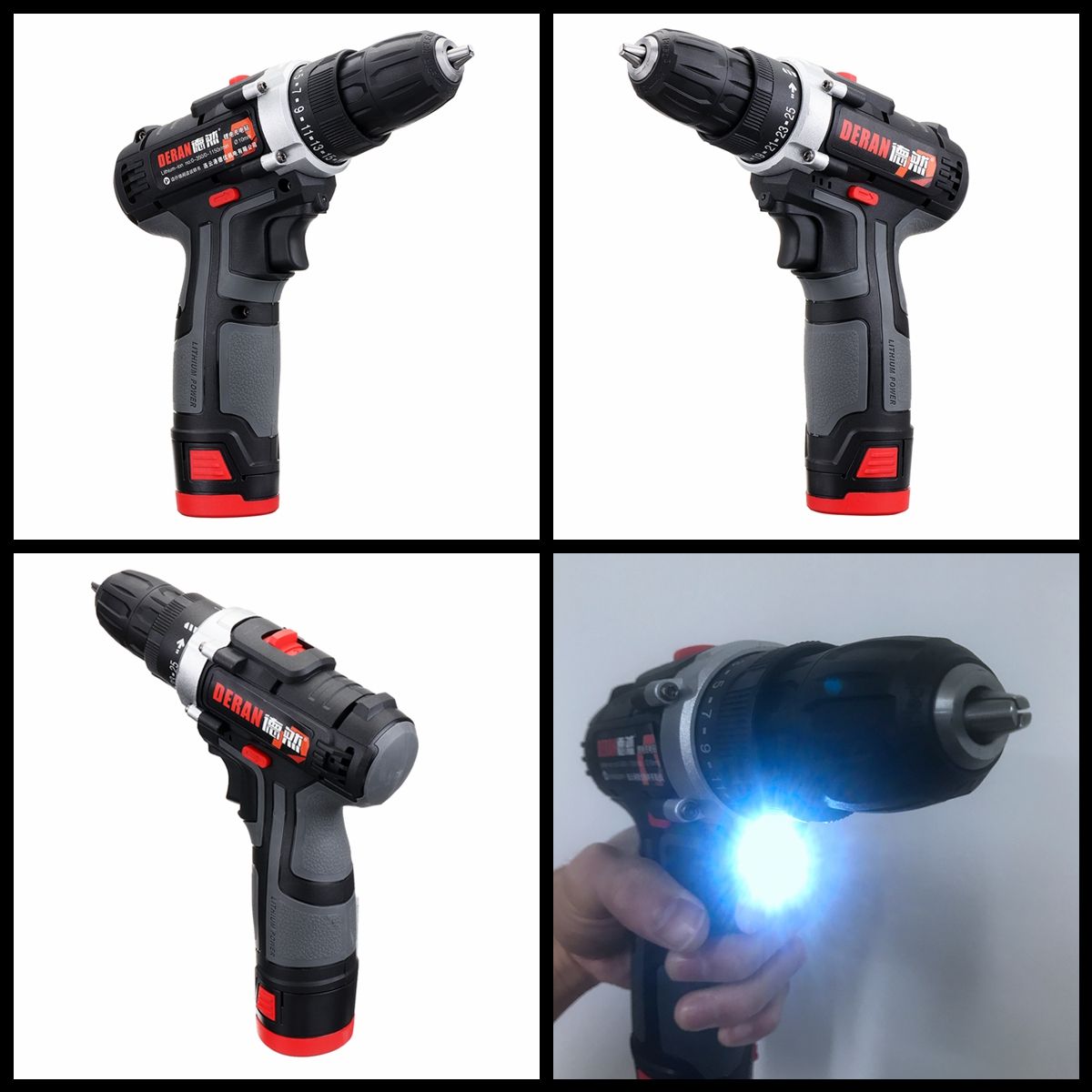 12V-Electric-Cordless-Power-Drill-Screwdriver-2-Speed-LED-Lighting-W-1or-2-Battery-1421394