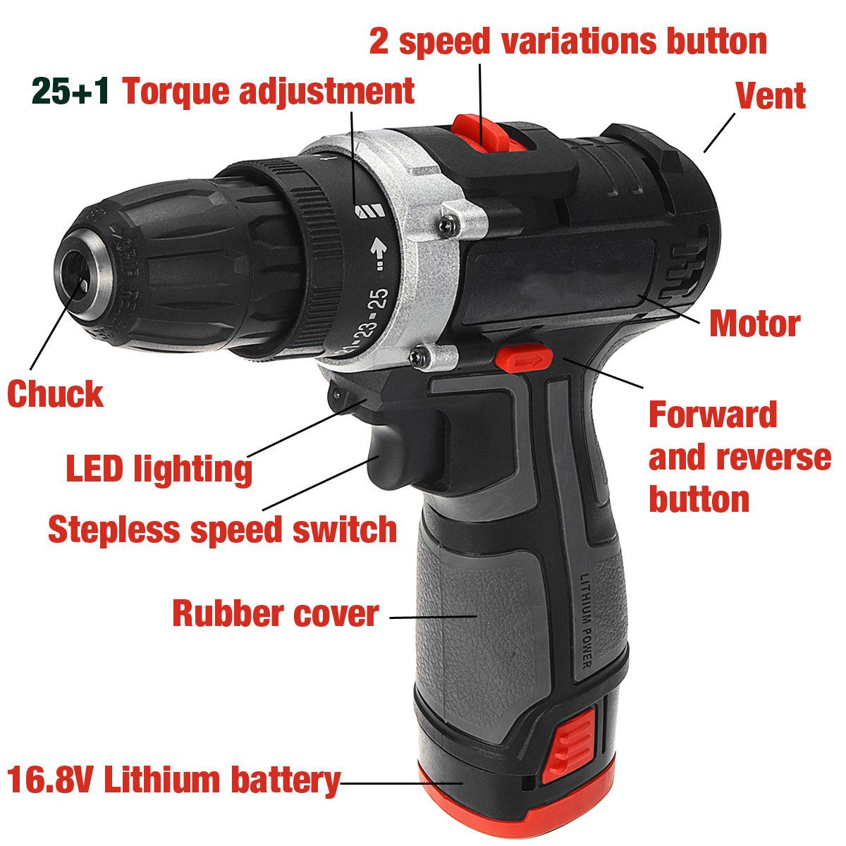 168V-Cordless-Drill-38quot-Keyless-Chuck-2-Speed-Electric-Screwdriver-Li-Ion-Battery-1492329