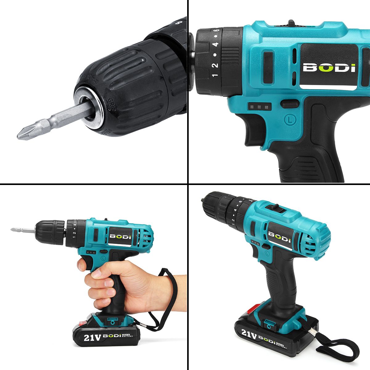 21V-2-Speed-Electric-Cordless-Power-Drills-Kit-38quot-Driver-Screwdriver-W-1or-2-Battery-1421345