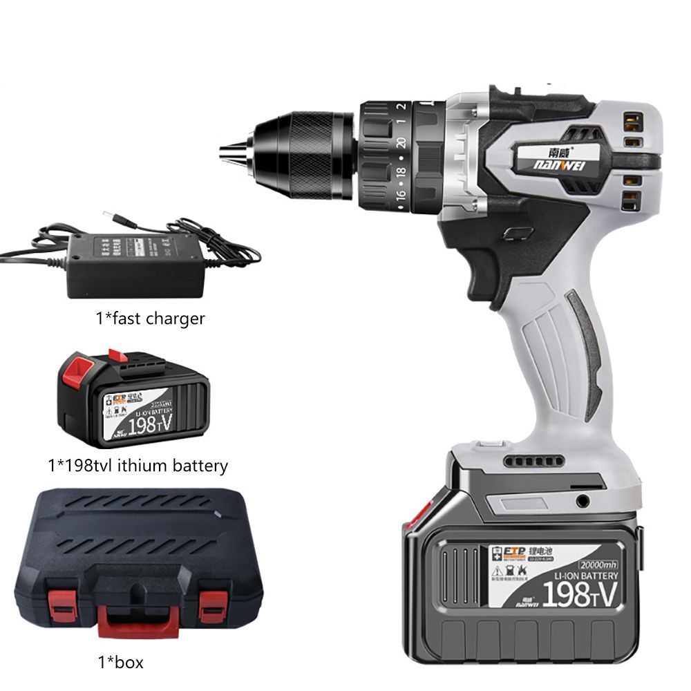21V-2-Speed-Nanwei-Lithium-Ion-Battery-Screwdriver-Electric-Cordless-Power-Drill-Impact-Drill-Tool-P-1658309
